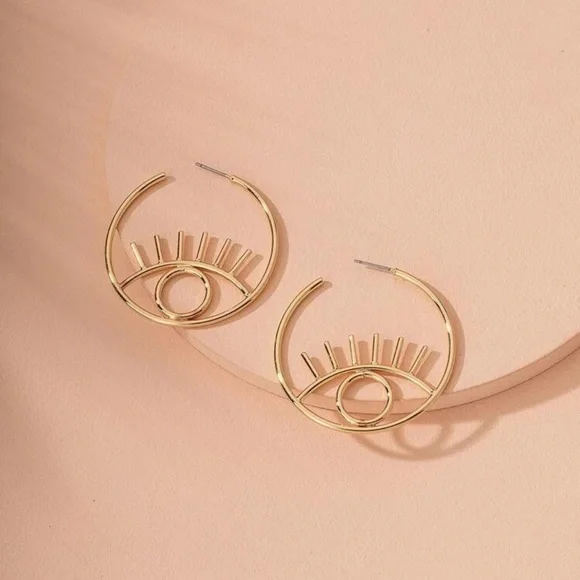 3/$30 💛 Evil Eye Hoop Earrings - Picture 2 of 3